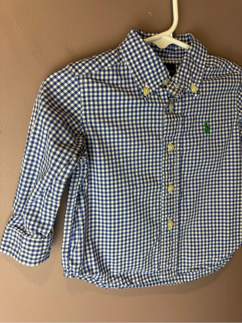 Ralph Lauren Gingham Plaid Shirt 9M